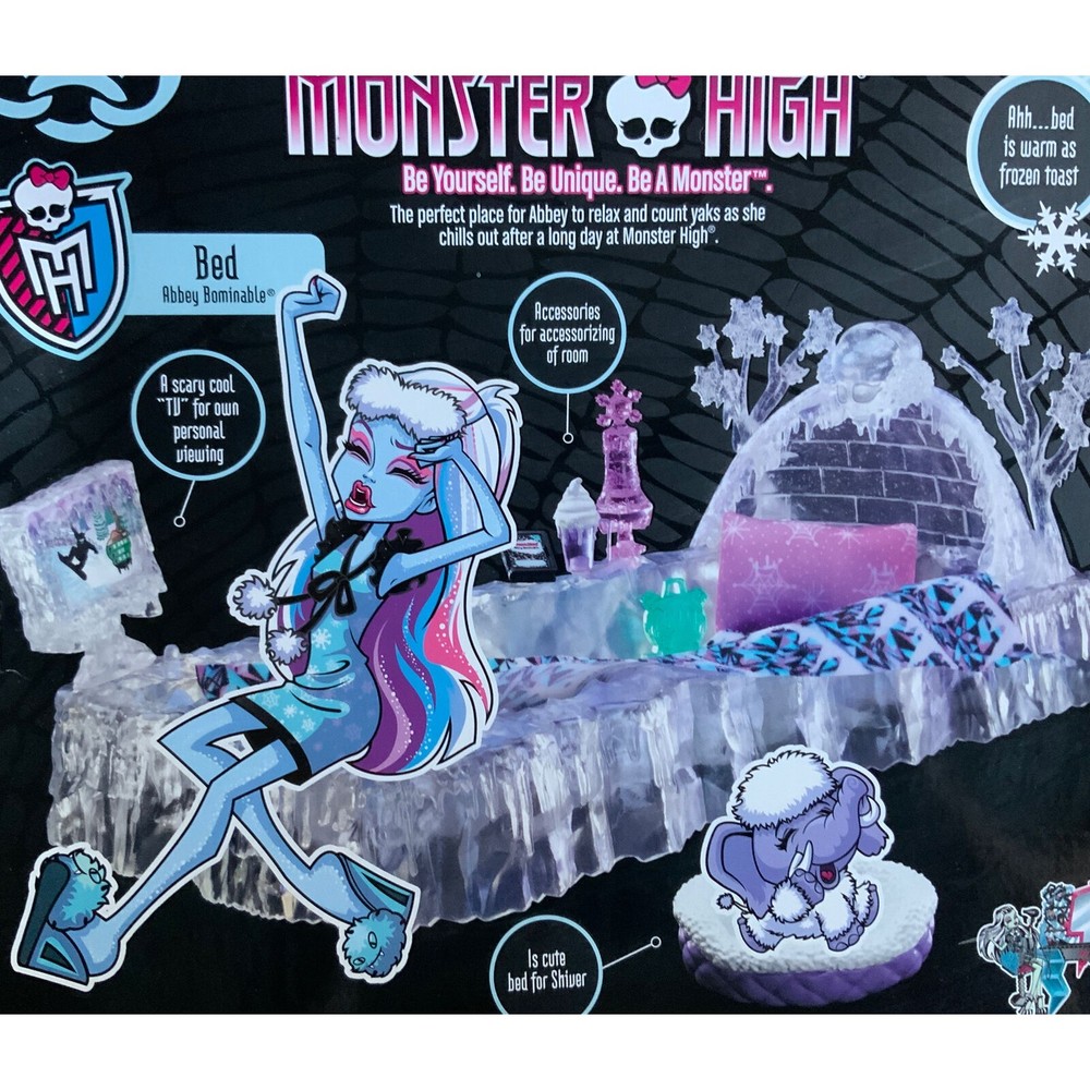 Monster High Doll Abbey Bominable BED of ICE Dead Tired Add-On Furniture PlaySet